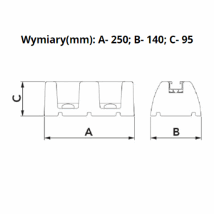 Podstawa-gumowa-antywibracyjna-L250-mm-SBR-Extreme-100-20-z-szyna-do-klimatyzacji-i-pomp-ciepla---rysunek-techniczny