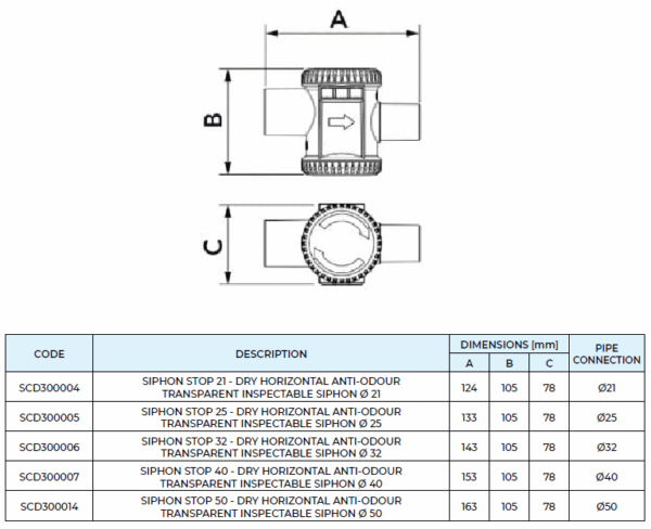 Syfon-suchy-STOP-kulowy,-poziomy---tabela-z-wymiarami Syfon-suchy-STOP-kulowy,-poziomy---tabela-z-wymiarami