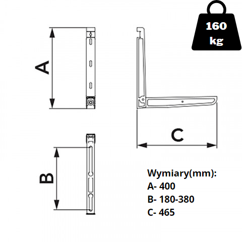 Wspornik-scienny-GIOTTO-MG-160-EVO,-uchwyt---160kg,-RAL7016-Antracyt,-bez-belki-montazowej---rysunek-techniczny Wspornik-scienny-GIOTTO-MG-160-EVO,-uchwyt---160kg,-RAL7016-Antracyt,-bez-belki-montazowej---rysunek-techniczny