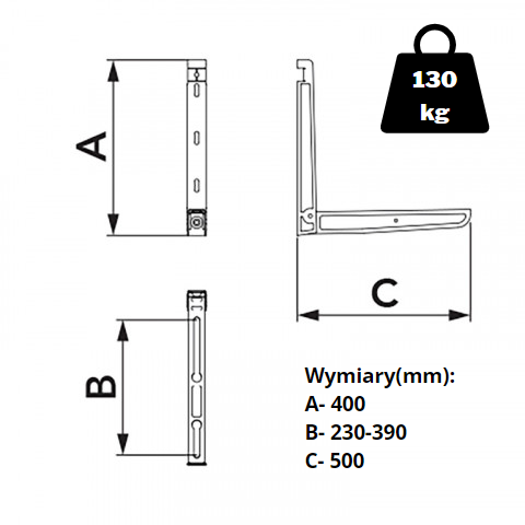 Wspornik-scienny-LEONARDO-ML-500,-uchwyt---130kg---rysunek-techniczny Wspornik-scienny-LEONARDO-ML-500,-uchwyt---130kg---rysunek-techniczny