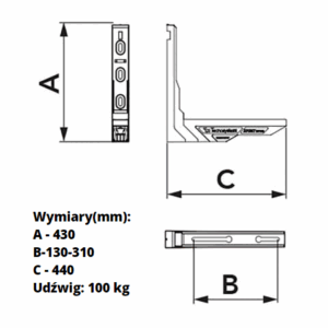 Wspornik-z-tworzywa-sztucznego-pod-klimatyzacje,-pompe-ciepla---rysunek-techniczny